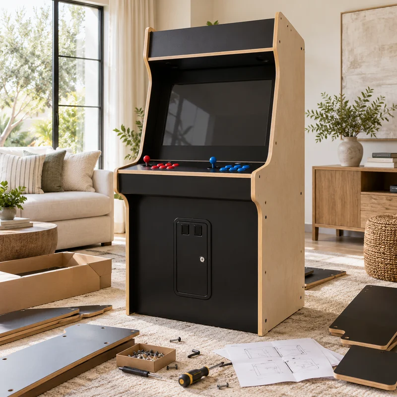 Illustrative Lux catalog scene: Assemble Arcade Cabinet