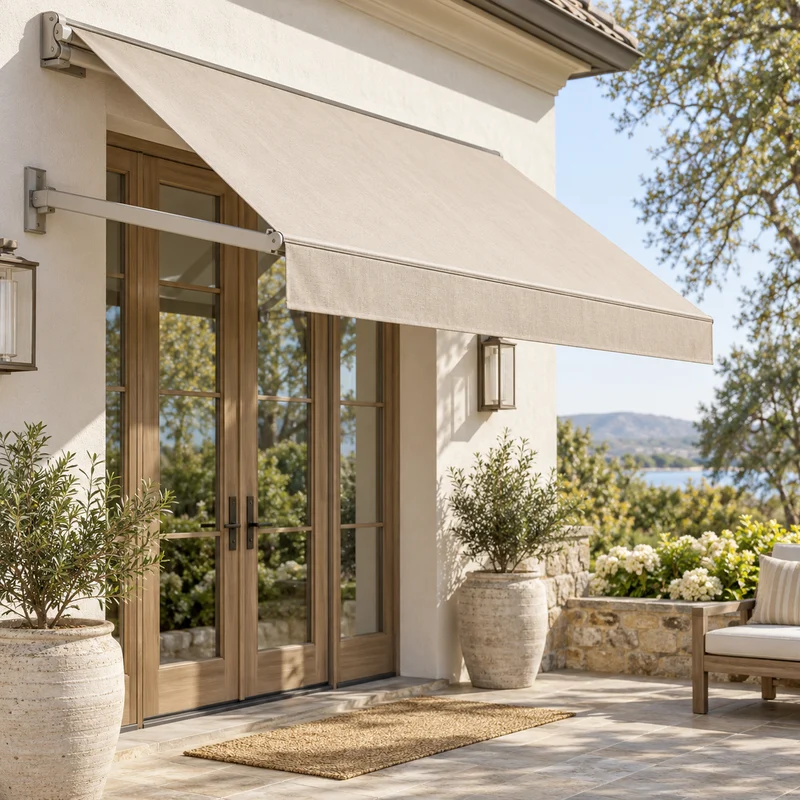 Illustrative Lux catalog scene: Install Prefabricated Awning
