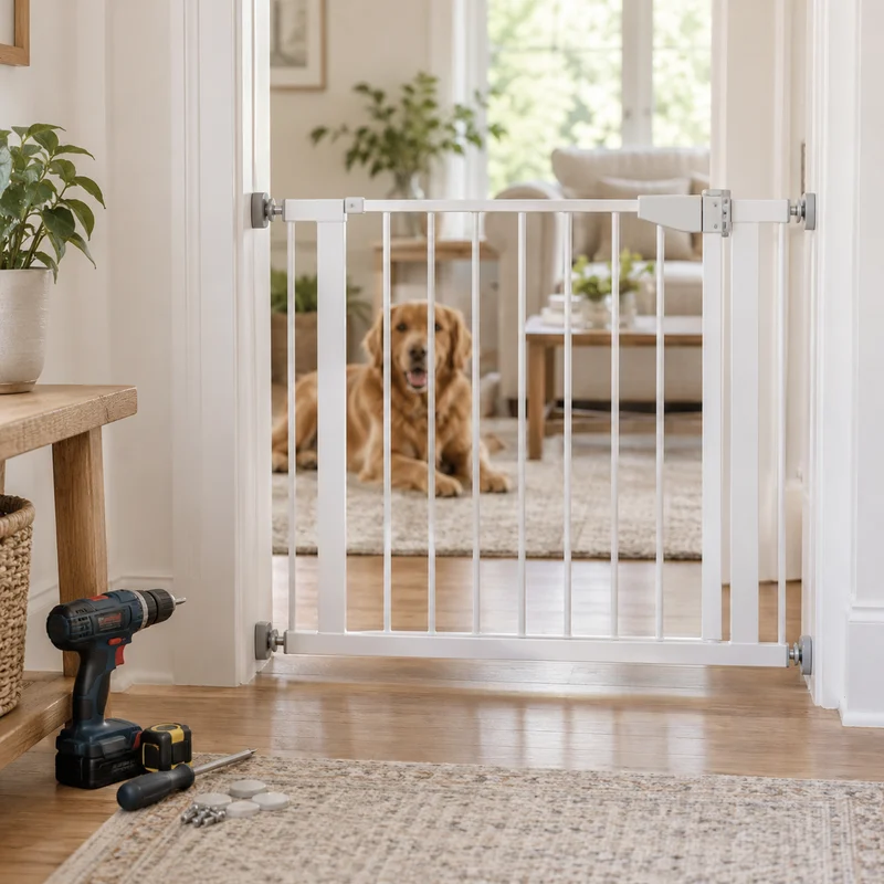 Illustrative Lux catalog scene: Install Baby or Pet Gate