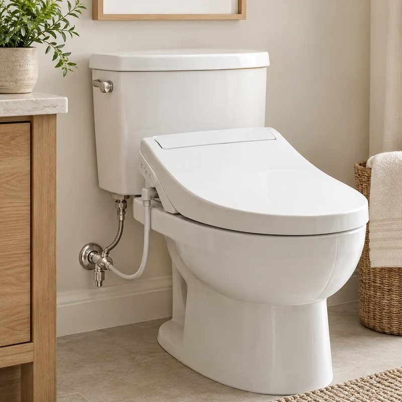 Illustrative Lux catalog scene: Install Bidet Seat