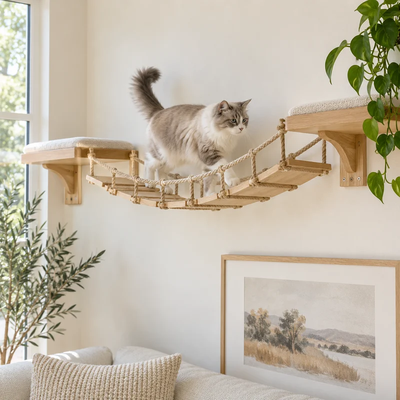 Illustrative Lux catalog scene: Install Cat Wall Bridge