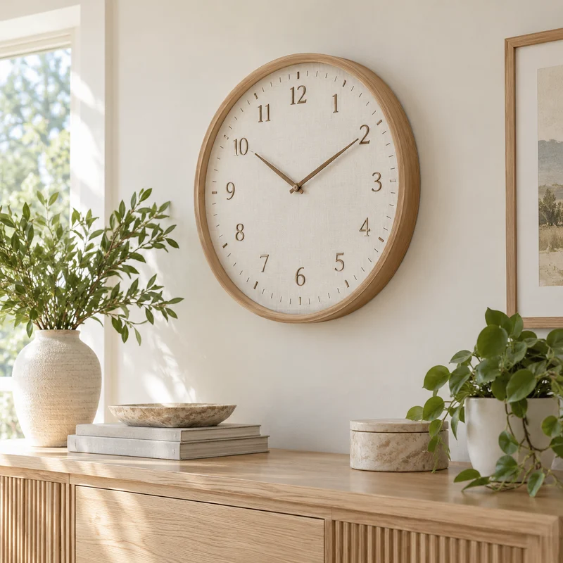 Illustrative Lux catalog scene: Hang Wall Clock