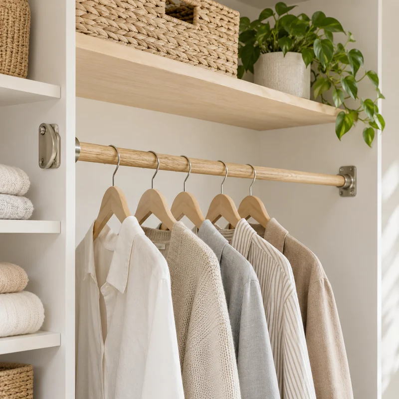 Illustrative Lux catalog scene: Install Closet Rod