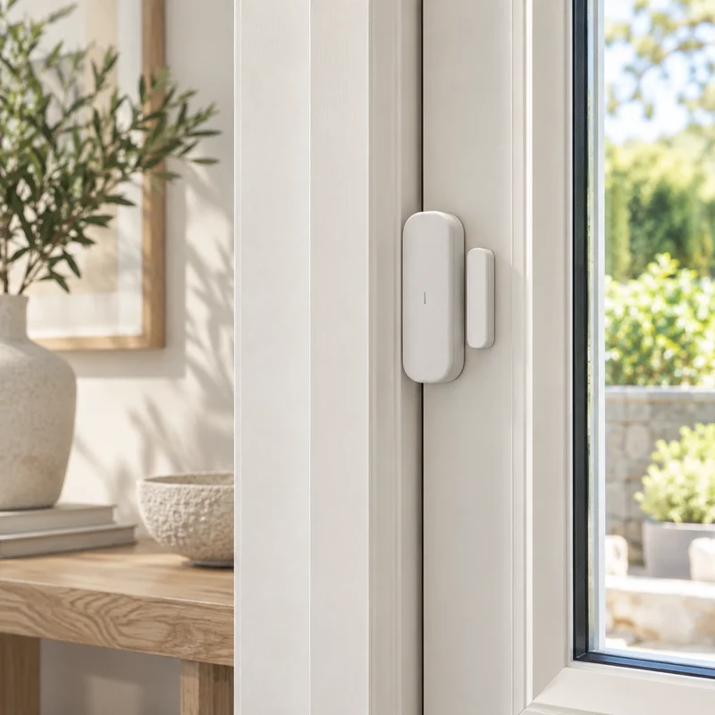 Illustrative Lux catalog scene: Install Door or Window Sensors