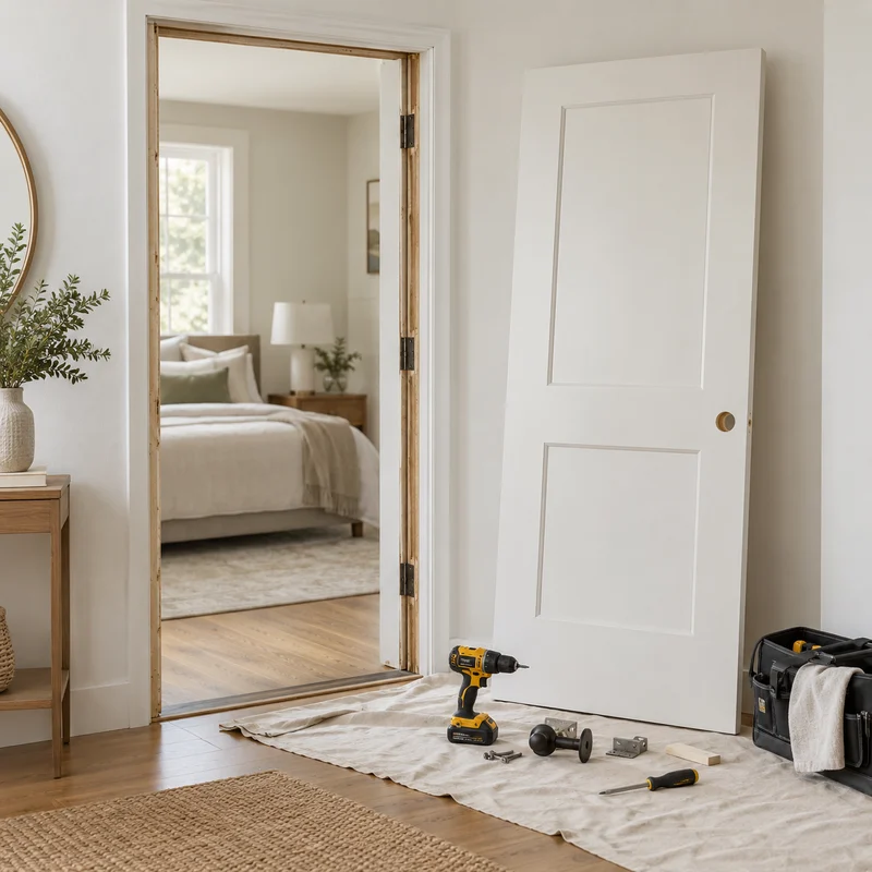 Illustrative Lux catalog scene: Replace Interior Door Slab