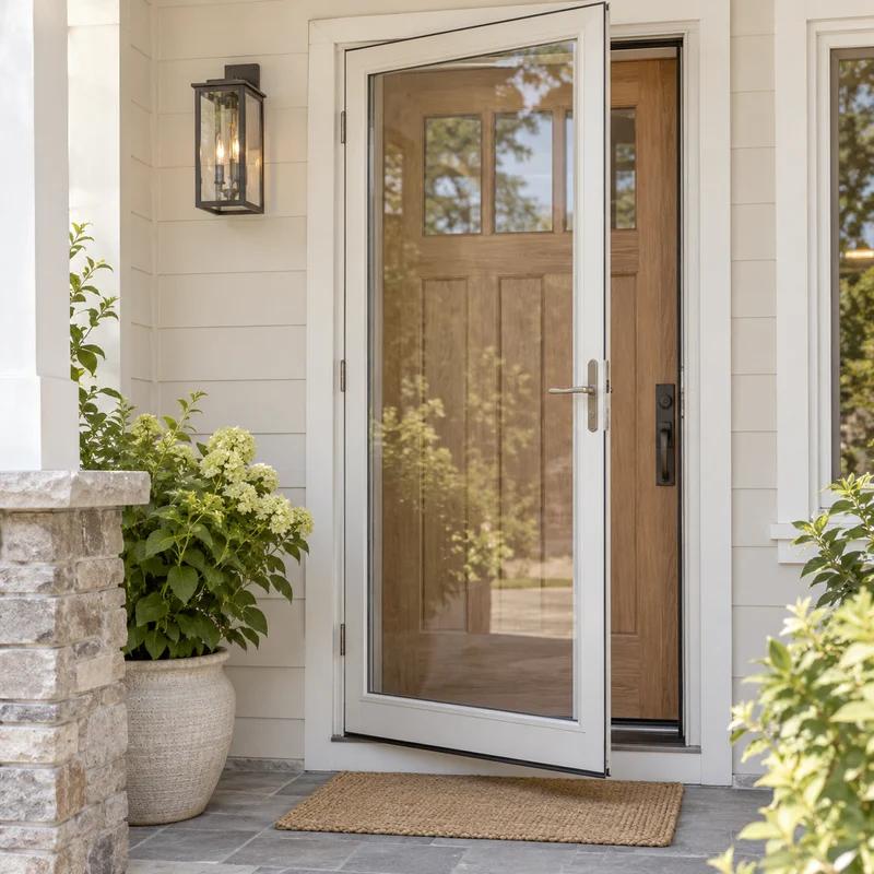 Illustrative Lux catalog scene: Replace Storm Door