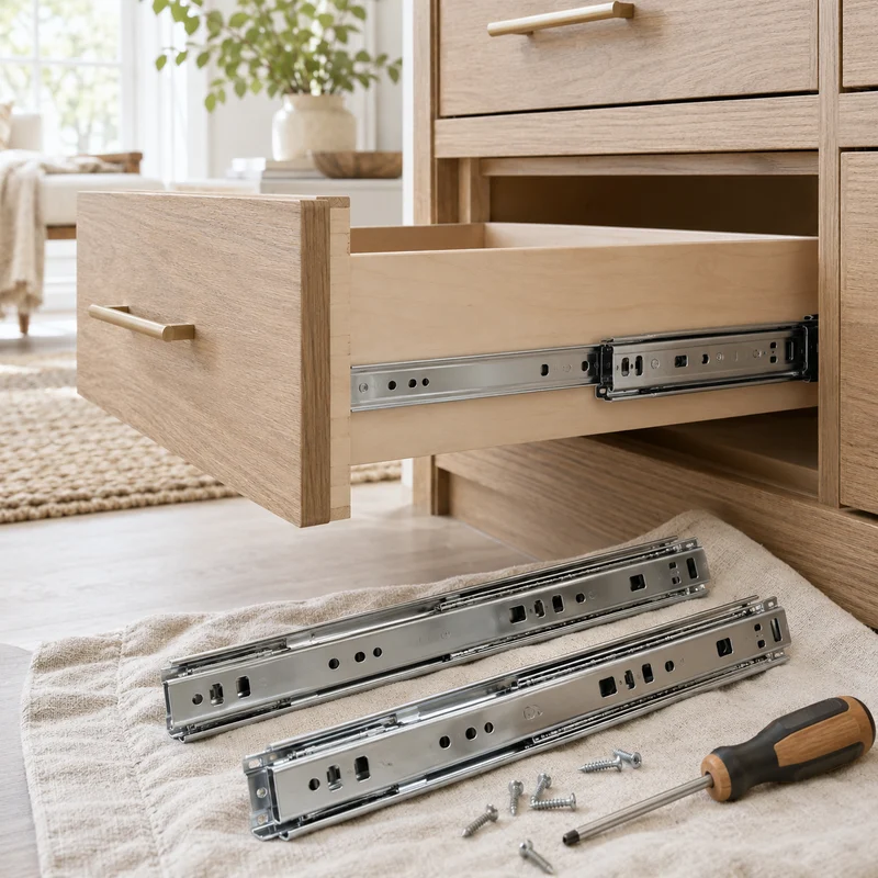 Illustrative Lux catalog scene: Replace Drawer Slides