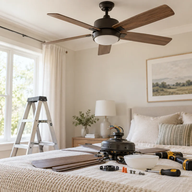 Illustrative Lux catalog scene: Replace Ceiling Fan