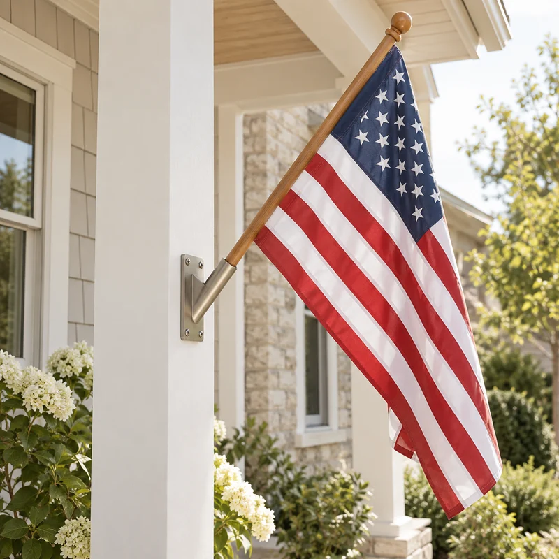 Illustrative Lux catalog scene: Install Flag Bracket