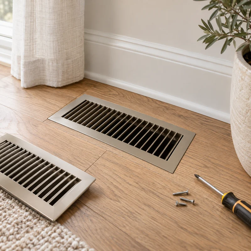 Illustrative Lux catalog scene: Replace Floor Register