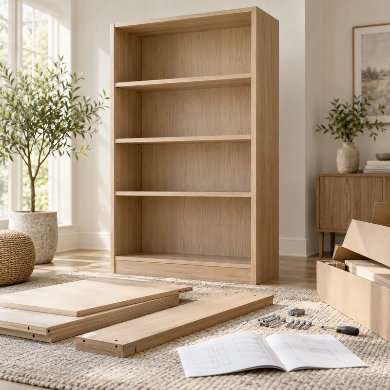 Illustrative Lux catalog scene: Assemble Bookcase
