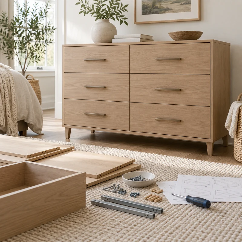 Illustrative Lux catalog scene: Assemble Dresser
