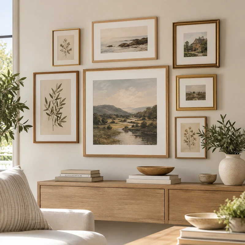 Illustrative Lux catalog scene: Install Gallery Wall