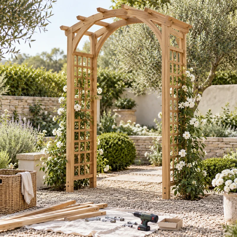 Illustrative Lux catalog scene: Assemble Garden Arch