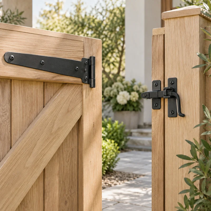 Illustrative Lux catalog scene: Replace Gate Latch or Hinges