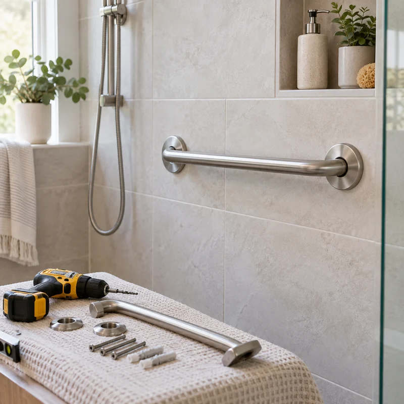 Illustrative Lux catalog scene: Install Grab Bar