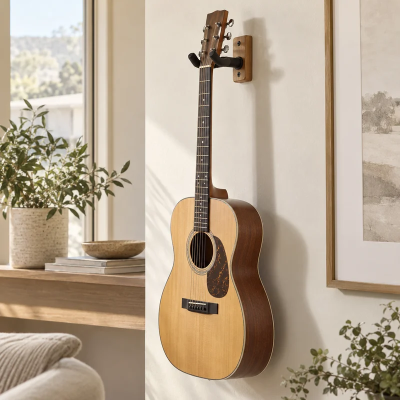 Illustrative Lux catalog scene: Install Guitar or Instrument Hanger