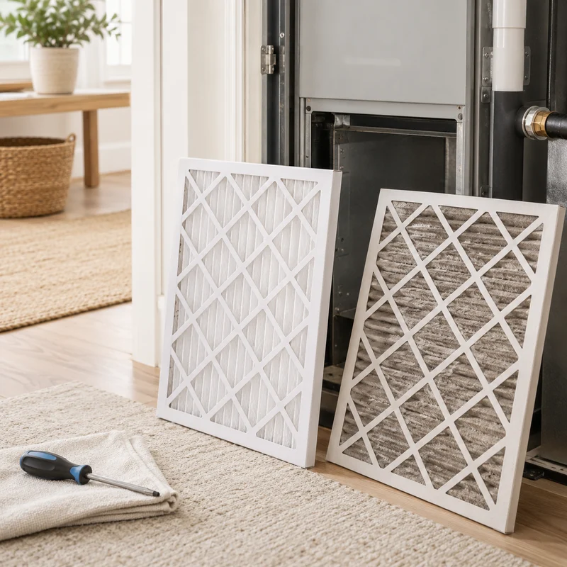Illustrative Lux catalog scene: Replace HVAC Filter