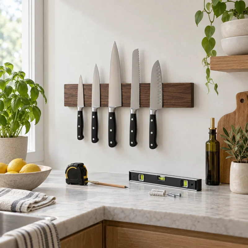 Illustrative Lux catalog scene: Mount Magnetic Knife Strip