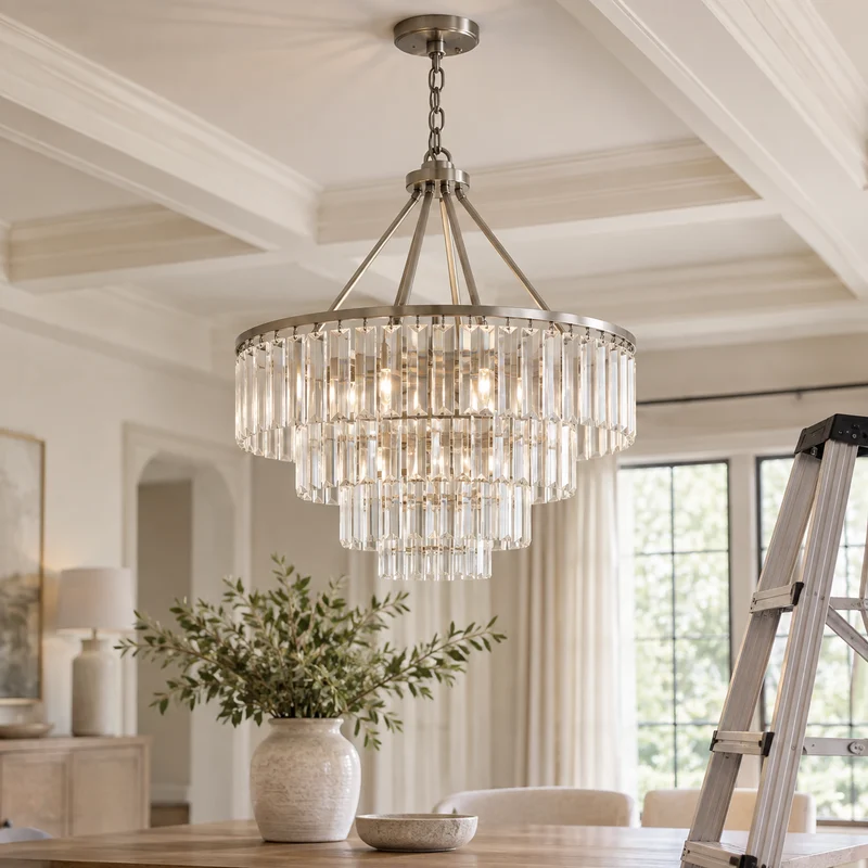 Illustrative Lux catalog scene: Replace Chandelier — 25 to 50 lb