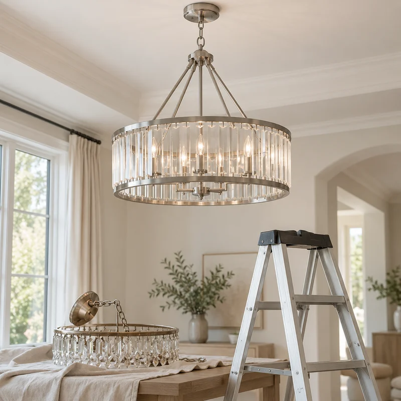 Illustrative Lux catalog scene: Replace Chandelier — Up to 25 lb