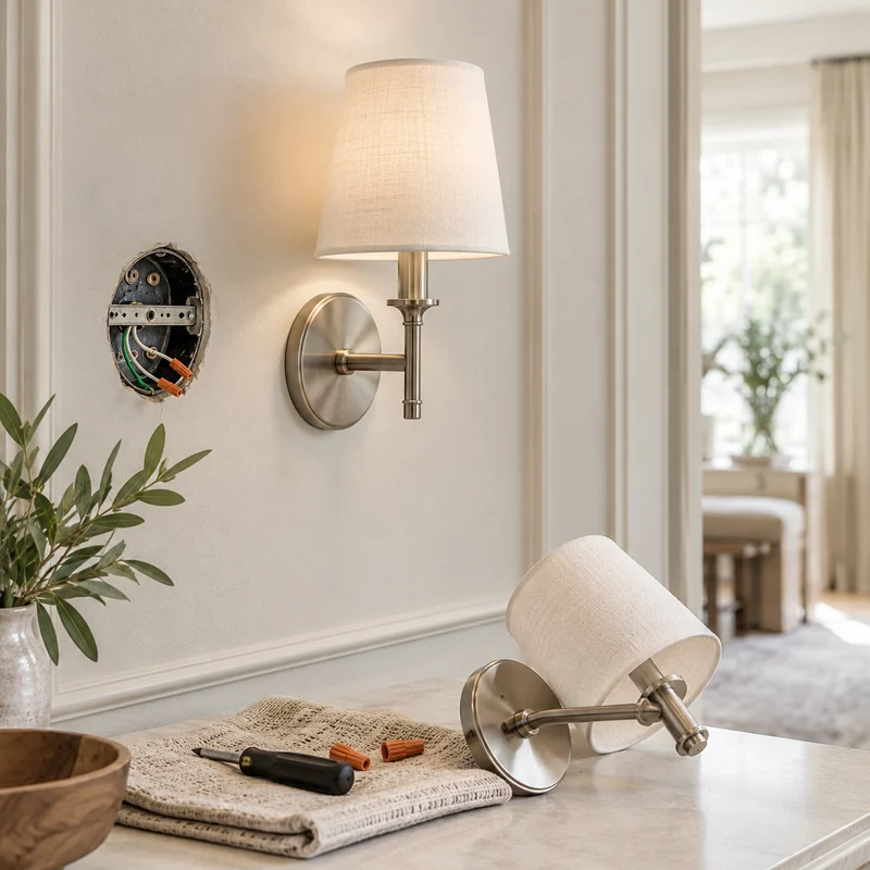 Illustrative Lux catalog scene: Replace Wall Sconce