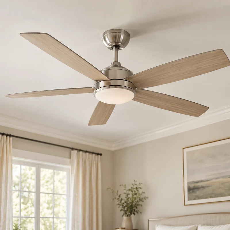 Illustrative Lux catalog scene: Replace Ceiling Light With Fan