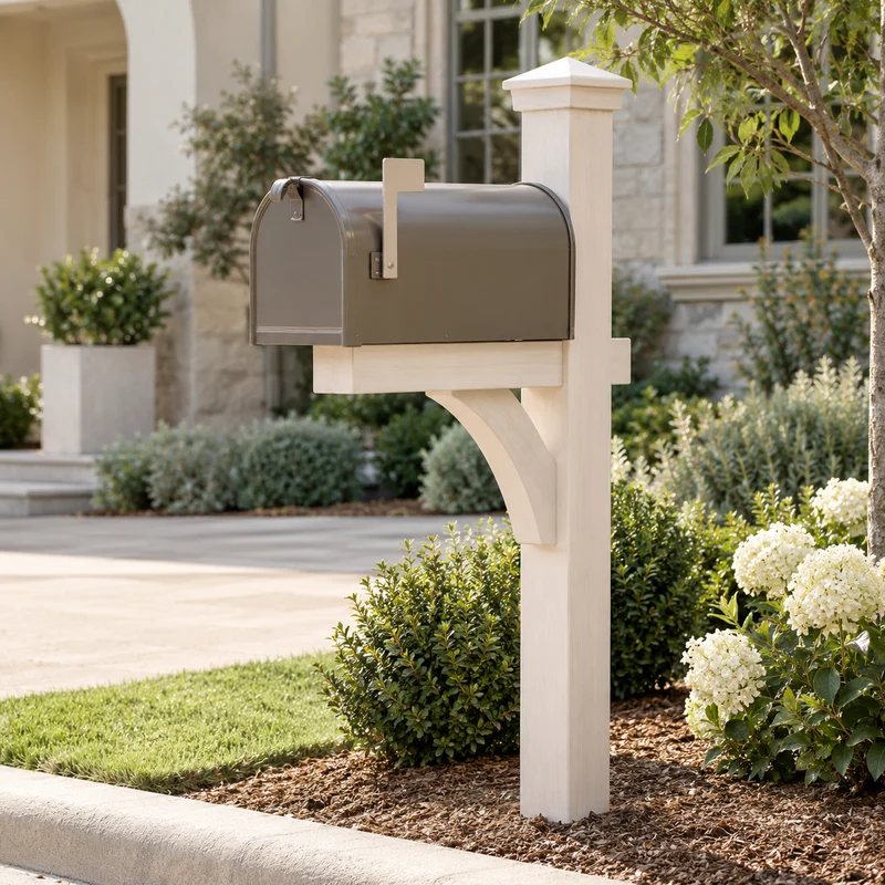 Illustrative Lux catalog scene: Install Mailbox and Standard New Post