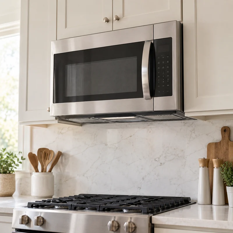 Illustrative Lux catalog scene: Replace Over-the-Range Microwave