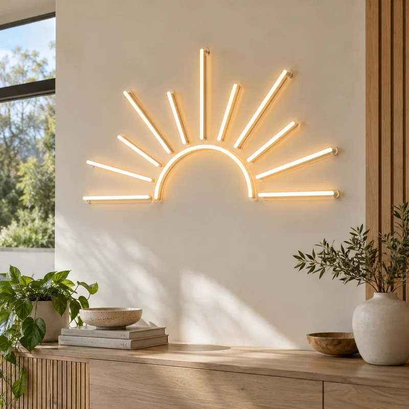 Illustrative Lux catalog scene: Mount Neon or LED Wall Sign