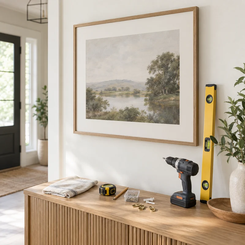 Illustrative Lux catalog scene: Hang Picture or Artwork
