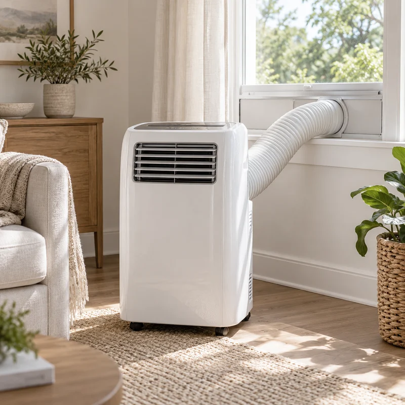Illustrative Lux catalog scene: Set Up Portable Air Conditioner