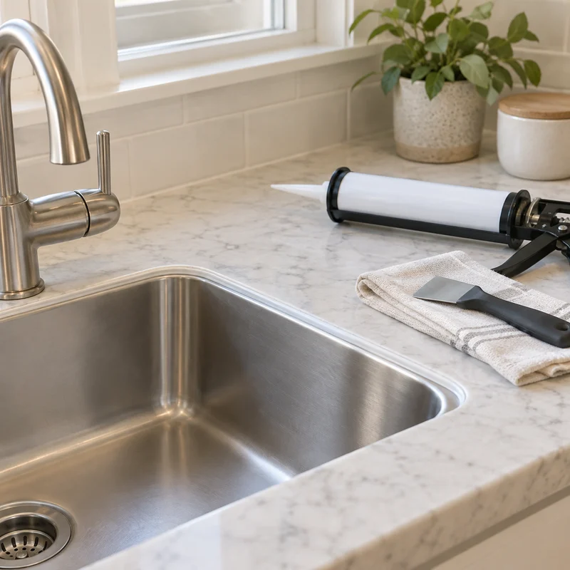 Illustrative Lux catalog scene: Recaulk Sink or Counter