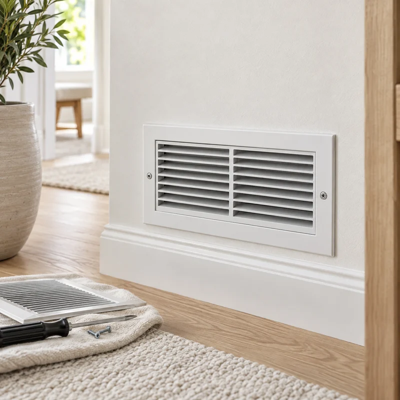 Illustrative Lux catalog scene: Replace HVAC Register