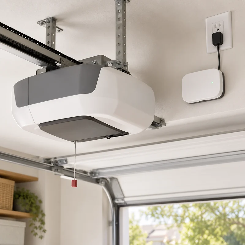 Illustrative Lux catalog scene: Install Smart Garage Controller