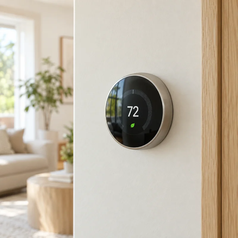 Illustrative Lux catalog scene: Install Smart Thermostat