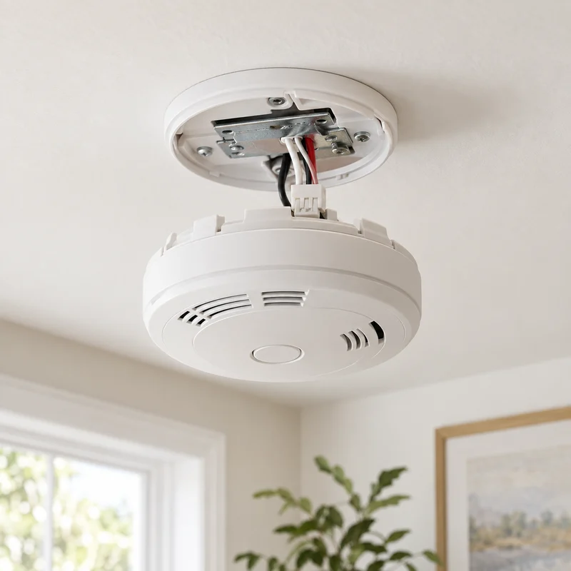 Illustrative Lux catalog scene: Replace Hardwired Smoke / CO Detector