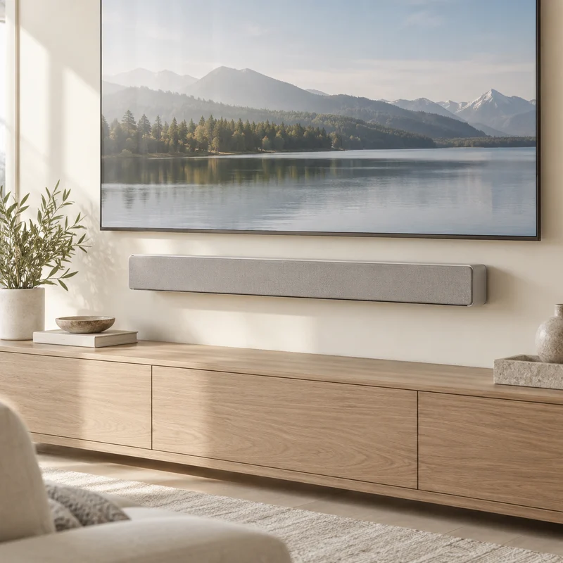 Illustrative Lux catalog scene: Mount Soundbar
