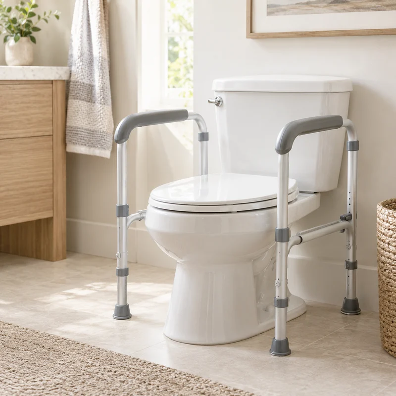 Illustrative Lux catalog scene: Install Toilet Safety Rail