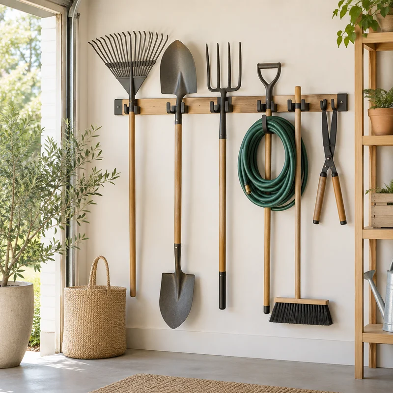 Illustrative Lux catalog scene: Install Tool or Garden Rack