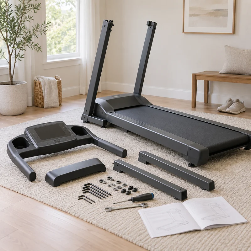 Illustrative Lux catalog scene: Assemble Treadmill