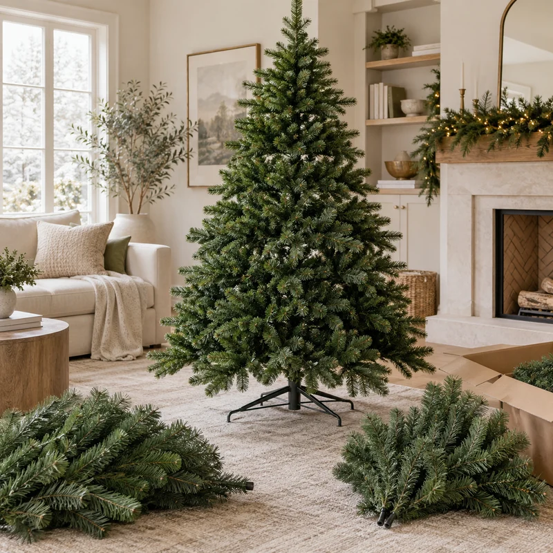Illustrative Lux catalog scene: Assemble Artificial Holiday Tree