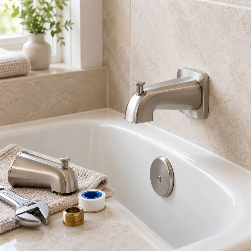 Illustrative Lux catalog scene: Replace Tub Spout