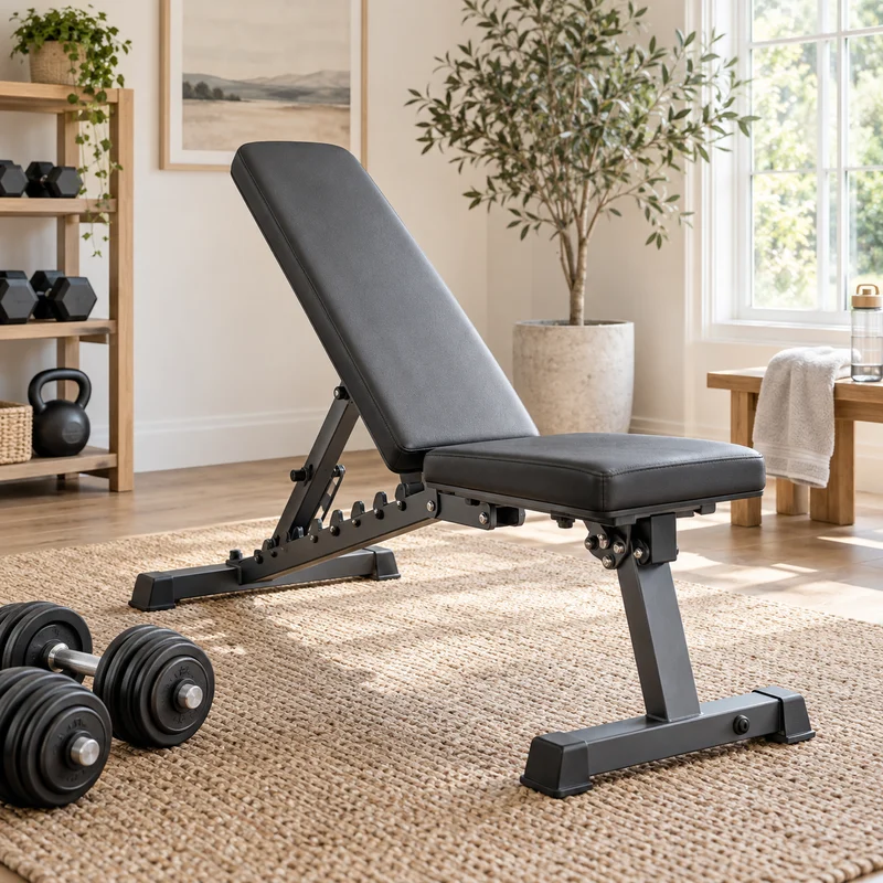 Illustrative Lux catalog scene: Assemble Weight Bench