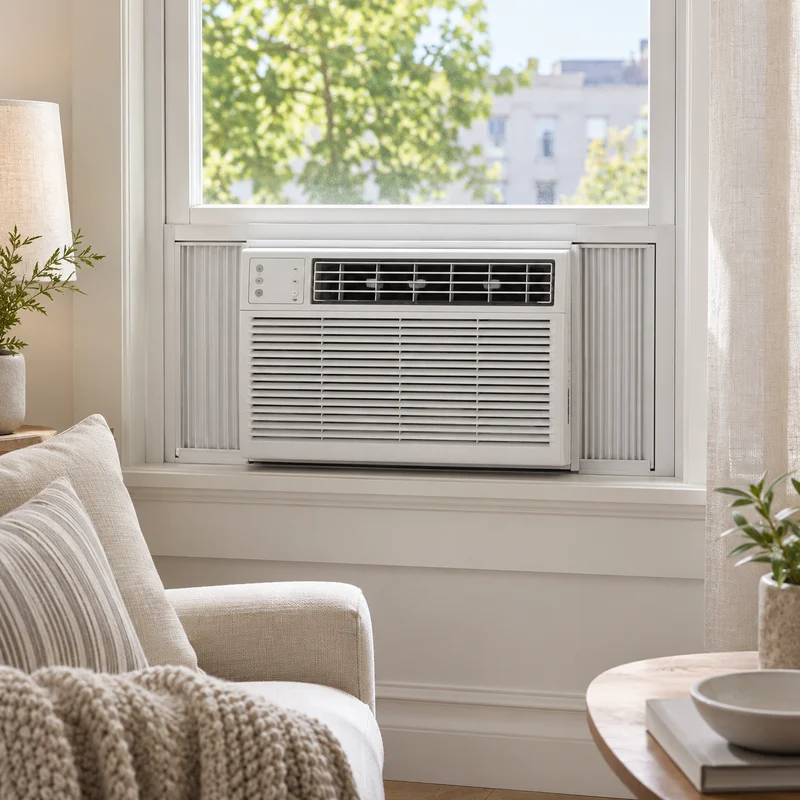 Illustrative Lux catalog scene: Install Window Air Conditioner